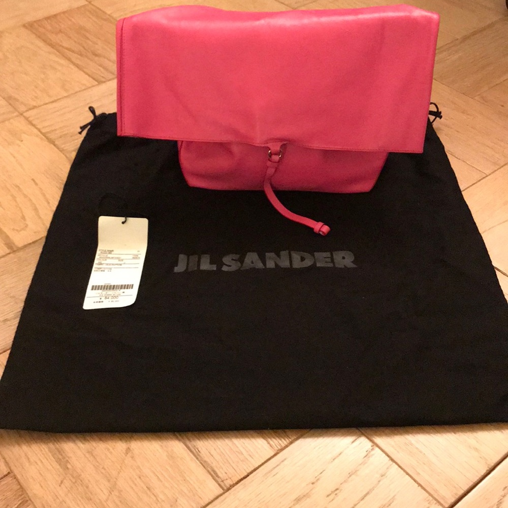Pink Jill Sander Fold Over Clutch Bag NWT